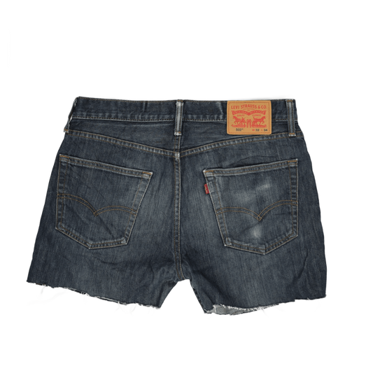Levi's 502 Regular Fit Denim Shorts Blue W32 L34 100 Percent Cotton Vintage