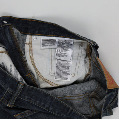 Levi's 502 Regular Fit Denim Shorts Blue W32 L34 100 Percent Cotton Vintage