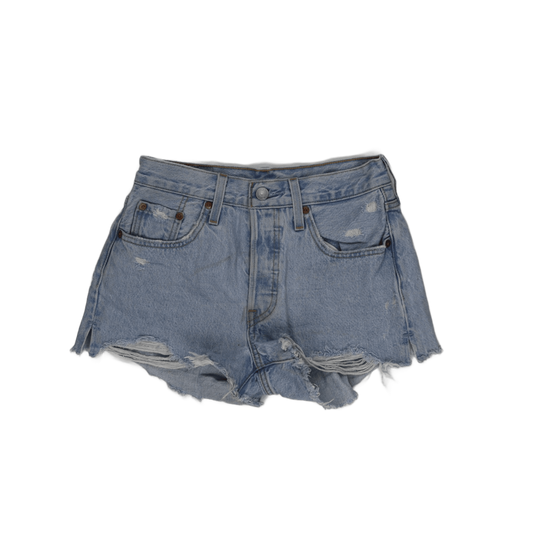 Levi's 501 Original Distressed Light Blue Denim Shorts W31 100 Percent Cotton Vintage Women's Clothing