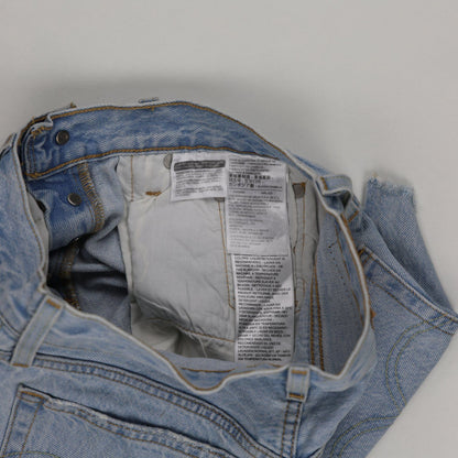 Levi's 501 Original Distressed Light Blue Denim Shorts W31 100 Percent Cotton Vintage Women's Clothing