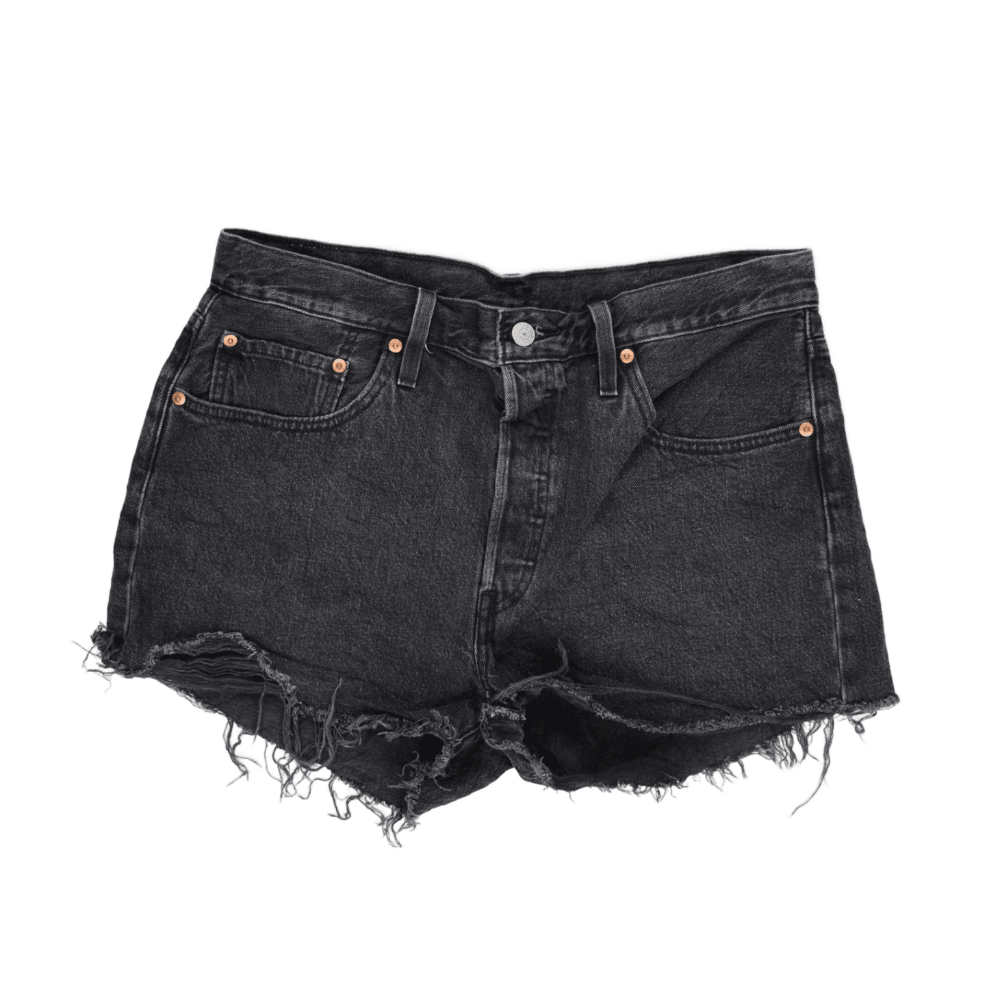 Levi's 501 Black Denim Shorts Women's W31 Vintage Cotton 7 Inseam