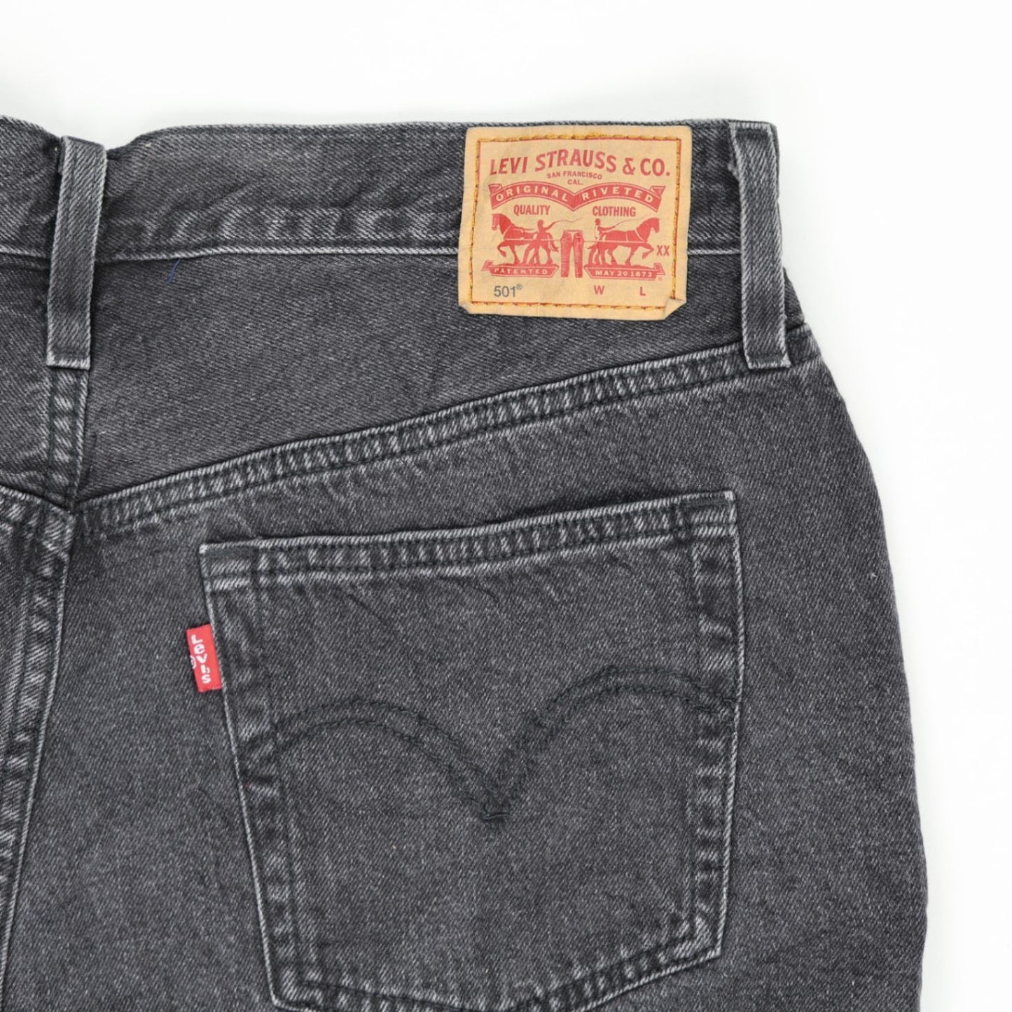 Levi's 501 Black Denim Shorts Women's W31 Vintage Cotton 7 Inseam