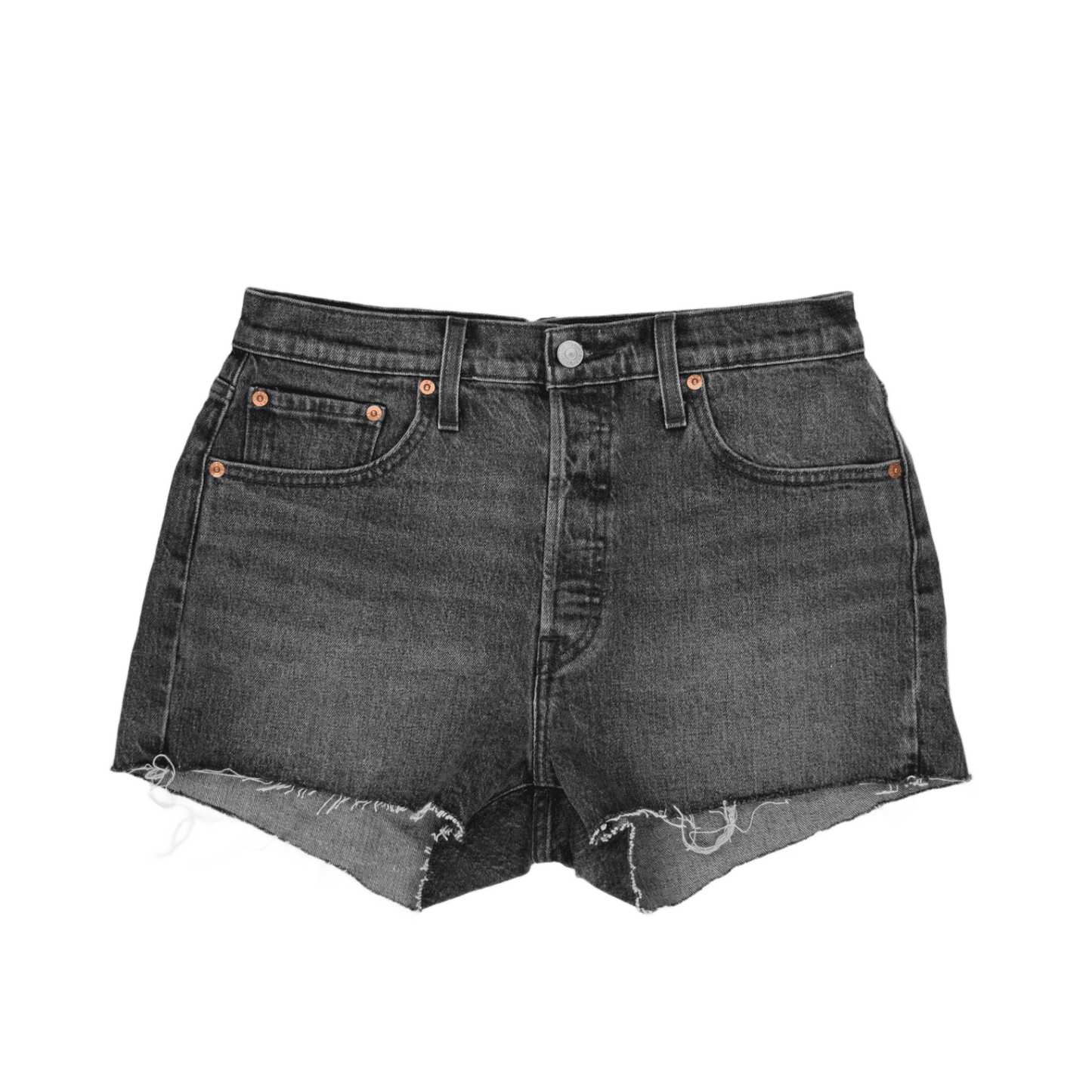Levi's 501 Waterless Black Denim Cut-Off Shorts W27 UK 8 Cotton Denim