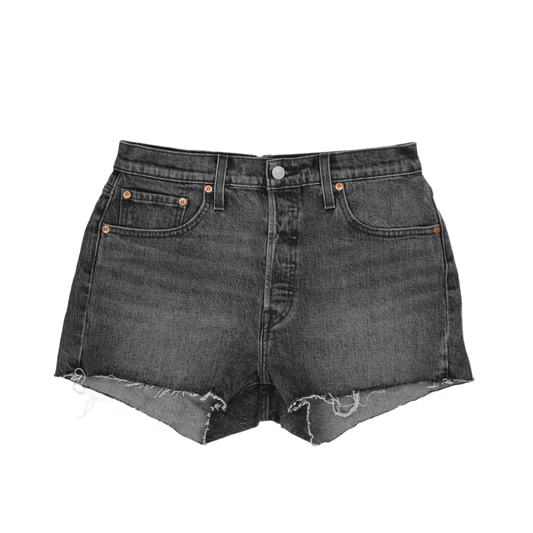 Levi's 501 Waterless Black Denim Cut-Off Shorts W27 UK 8 Cotton Denim
