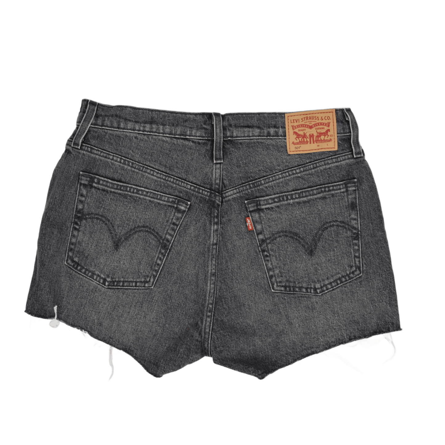 Levi's 501 Waterless Black Denim Cut-Off Shorts W27 UK 8 Cotton Denim