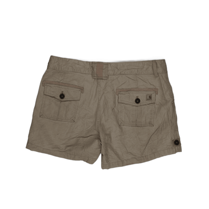 Carhartt Womens Beige Cotton Utility Shorts Size S 30 Inch Waist 7 Inch Inseam