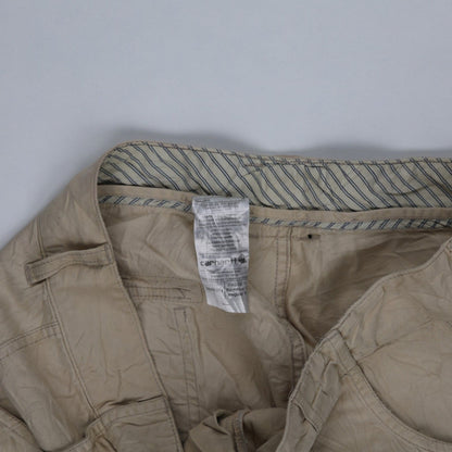 Carhartt Womens Beige Cotton Utility Shorts Size S 30 Inch Waist 7 Inch Inseam