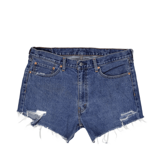 Levi's 505 Distressed Denim Shorts Blue Size 38 Inseam 29 Vintage Womens