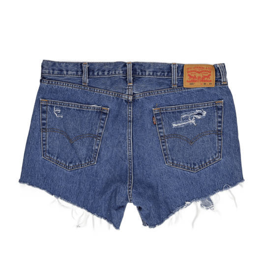 Levi's 505 Distressed Denim Shorts Blue Size 38 Inseam 29 Vintage Womens