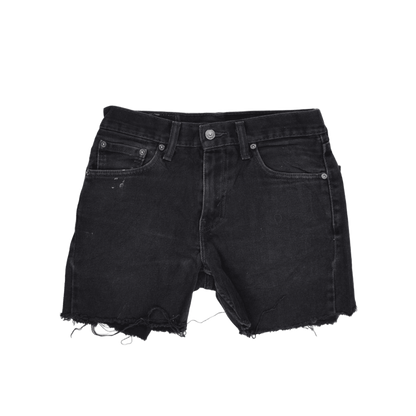 Levi's 516 Black Denim Distressed Cut Off Shorts W29 L32 Cotton Vintage