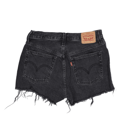 Levi's 501 Black Denim Shorts Womens W31 Cotton Vintage High Rise Distressed