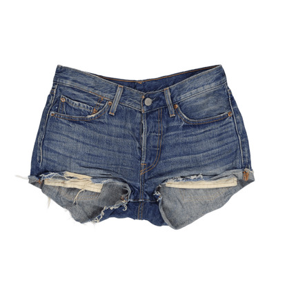 Levi's 501 Vintage Distressed Denim Shorts Blue W27 Cotton Denim