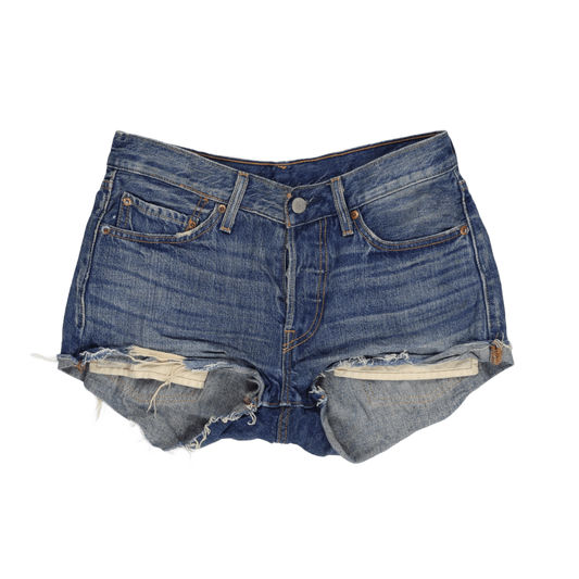 Levi's 501 Vintage Distressed Denim Shorts Blue W27 Cotton Denim