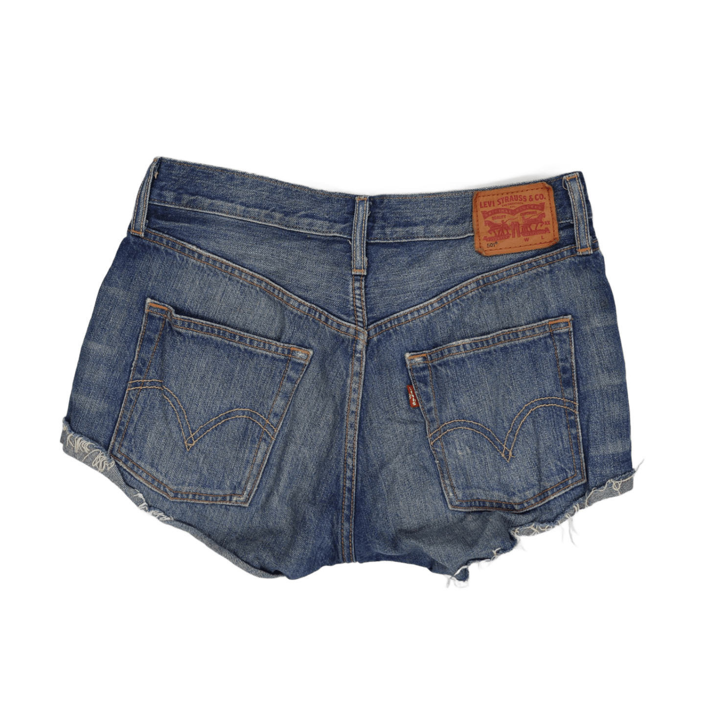 Levi's 501 Vintage Distressed Denim Shorts Blue W27 Cotton Denim