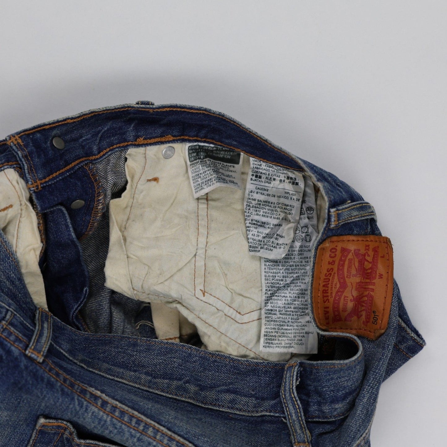 Levi's 501 Vintage Distressed Denim Shorts Blue W27 Cotton Denim
