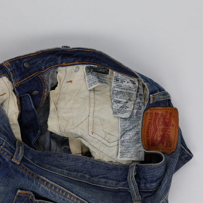 Levi's 501 Vintage Distressed Denim Shorts Blue W27 Cotton Denim