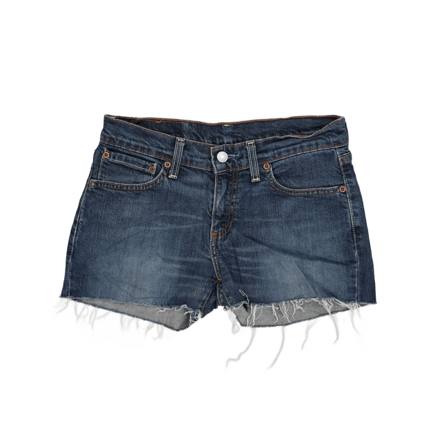 Levi's 529 Blue Distressed Denim Shorts Women's W29 L32 100 Cotton Vintage