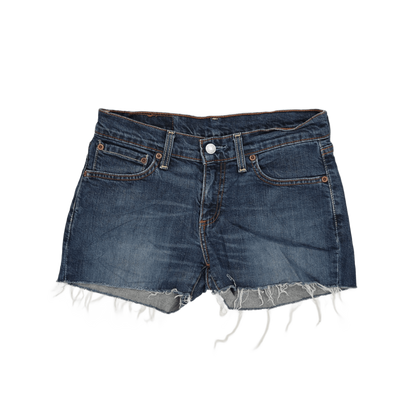 Levi's 529 Blue Distressed Denim Shorts Women's W29 L32 100 Cotton Vintage