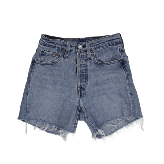 Levi's 501 High Waist Denim Shorts Light Blue Size 28 Cotton Vintage