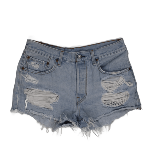 Levi's 501 High-Waist Distressed Cut-Off Shorts Light Blue W31 Vintage Cotton