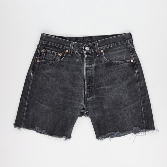 Levi's 501 Vintage Black Denim Cutoff Shorts W32 L30 Cotton
