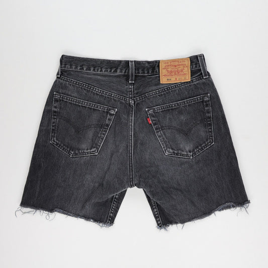 Levi's 501 Vintage Black Denim Cutoff Shorts W32 L30 Cotton