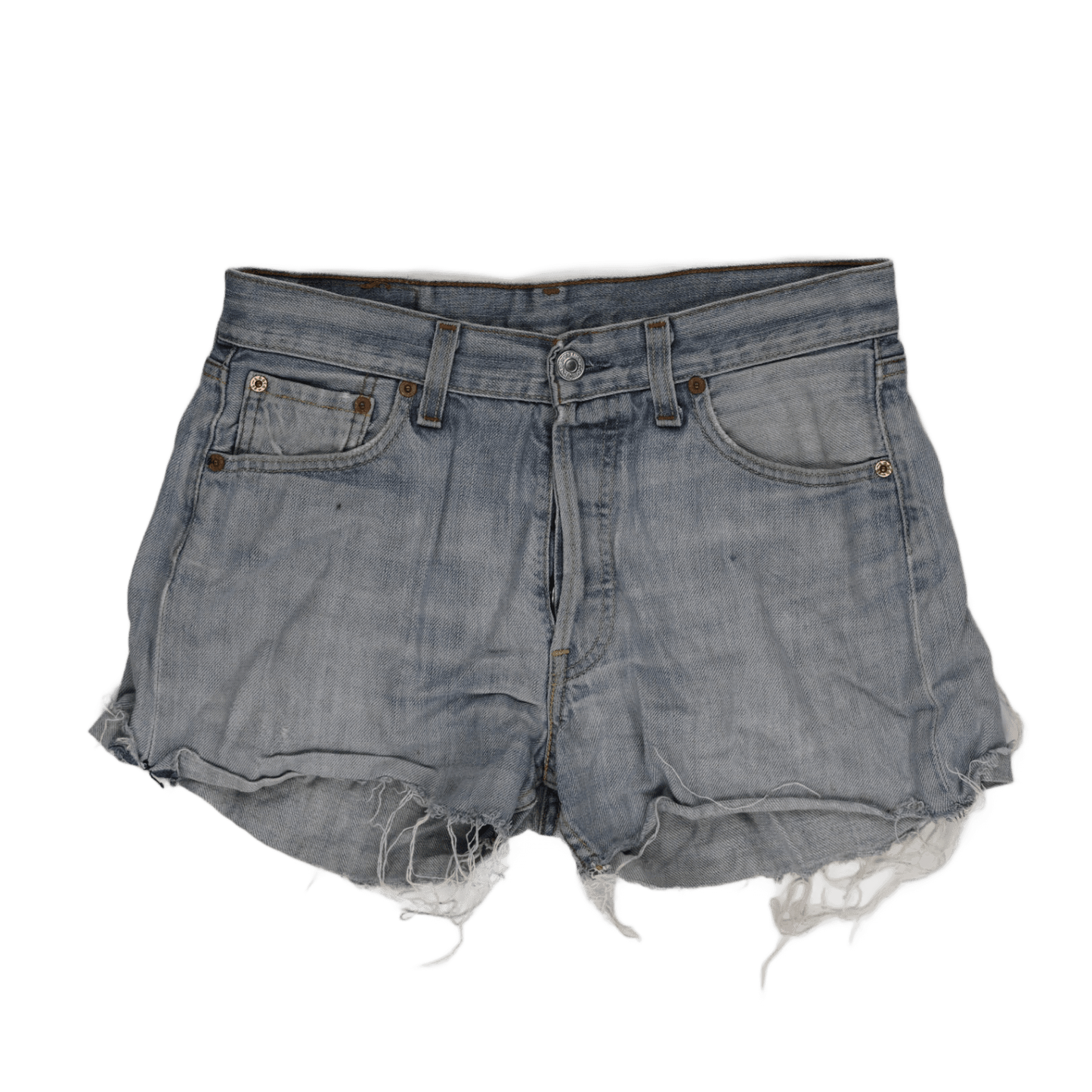 Levi's 501 Vintage Light Blue Distressed Denim Cut Off Shorts W30 L34 Cotton