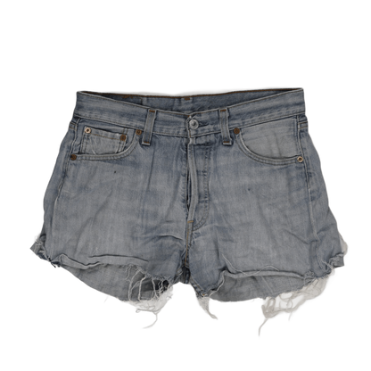 Levi's 501 Vintage Light Blue Distressed Denim Cut Off Shorts W30 L34 Cotton