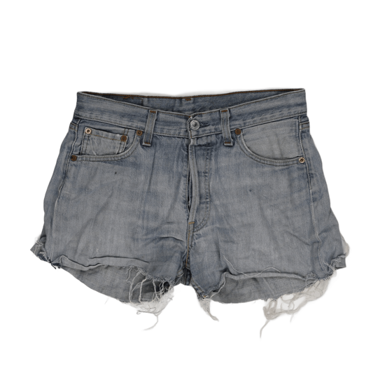 Levi's 501 Vintage Light Blue Distressed Denim Cut Off Shorts W30 L34 Cotton