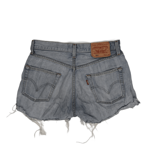 Levi's 501 Vintage Light Blue Distressed Denim Cut Off Shorts W30 L34 Cotton