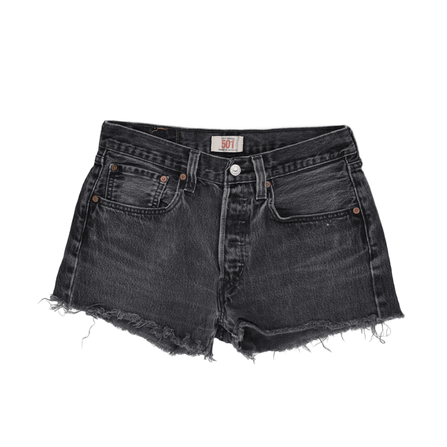 Levi's 501 Black High Rise Denim Shorts W31 100% Cotton Vintage