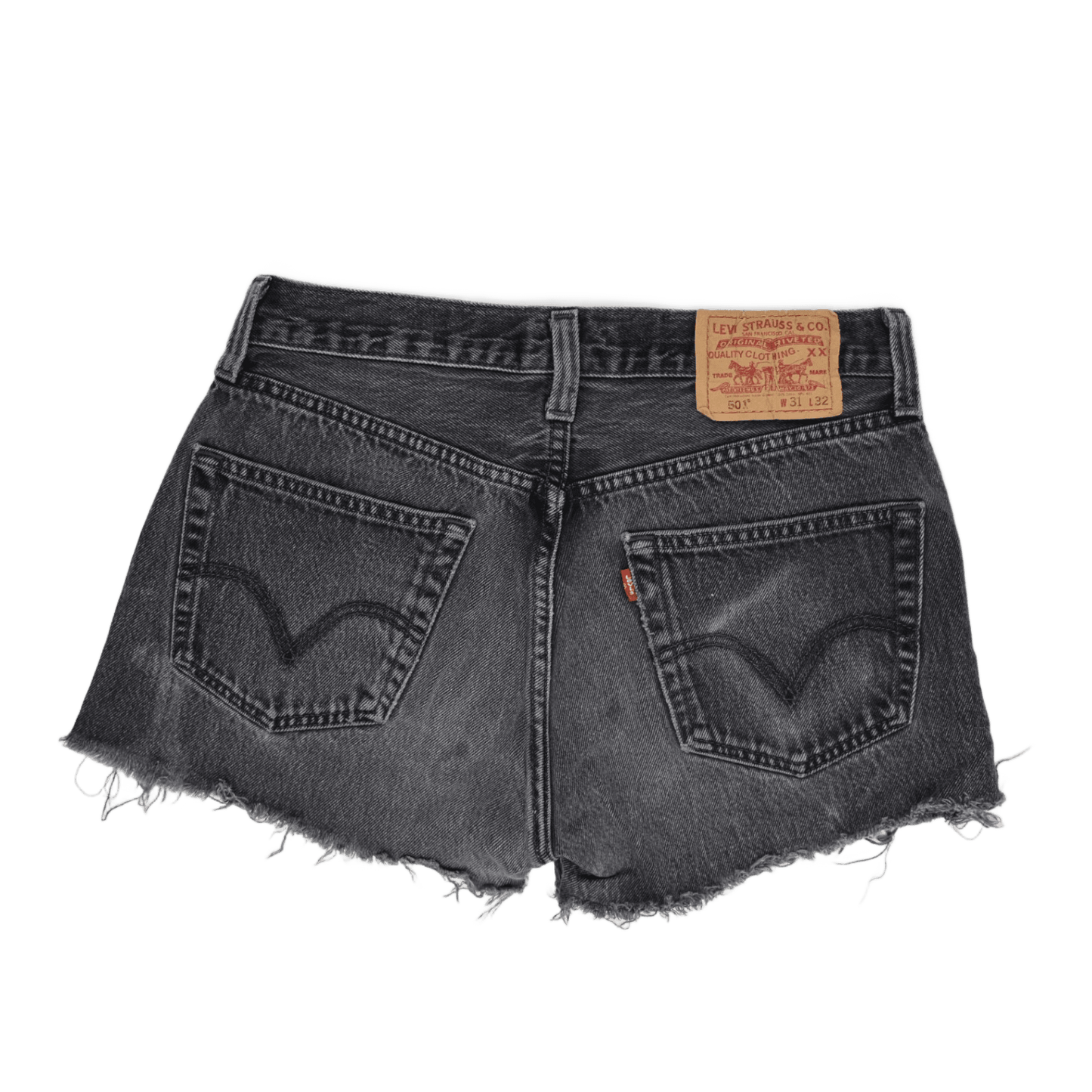 Levi's 501 Black High Rise Denim Shorts W31 100% Cotton Vintage
