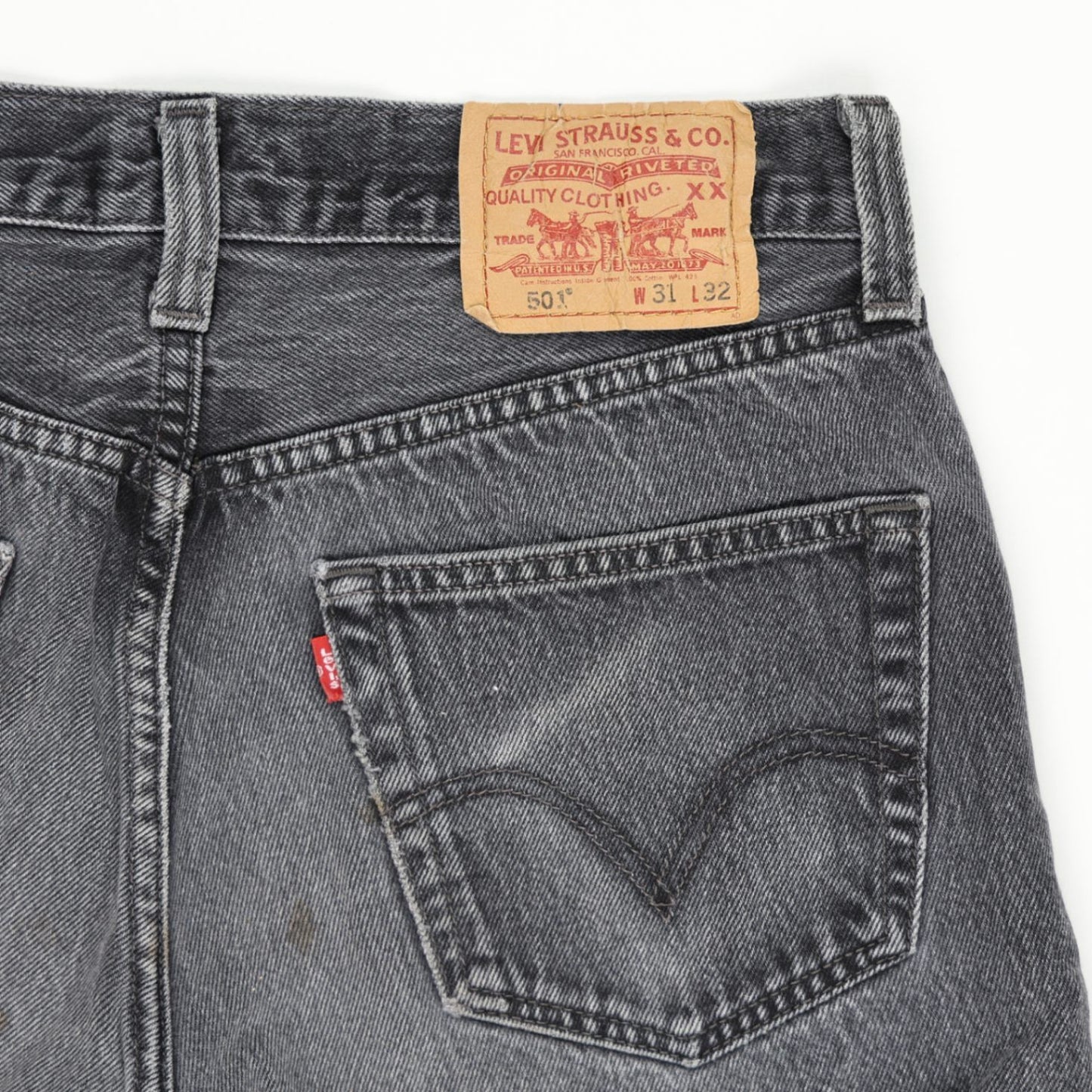 Levi's 501 Black High Rise Denim Shorts W31 100% Cotton Vintage