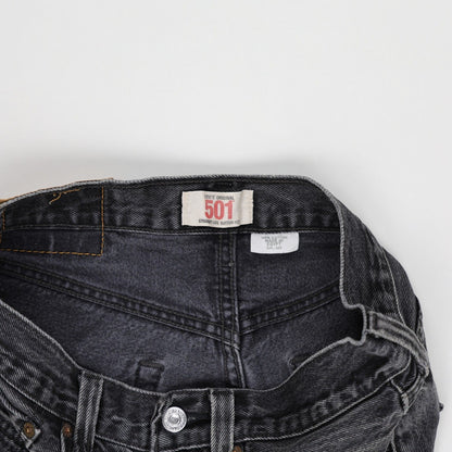 Levi's 501 Black High Rise Denim Shorts W31 100% Cotton Vintage