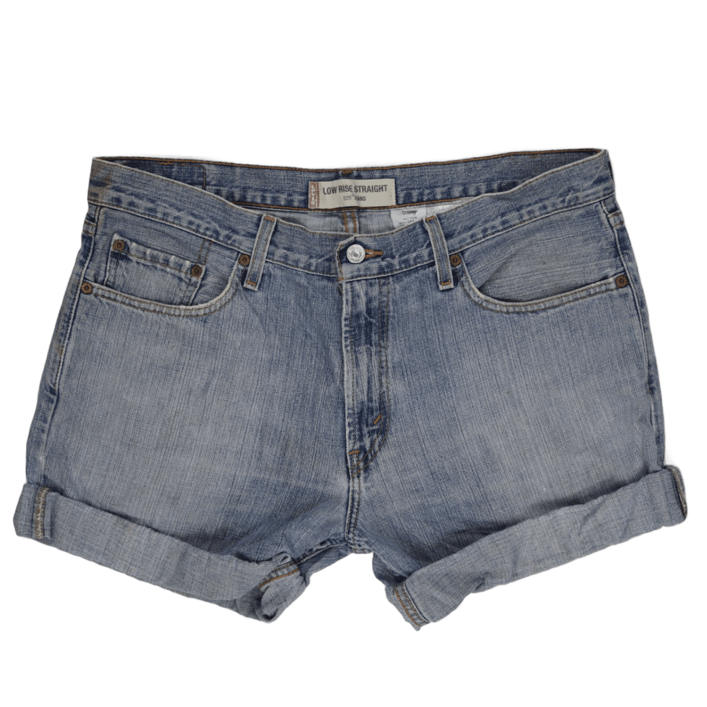 Levi's 529 Low Rise Straight Denim Shorts Blue W34 Cotton Preloved