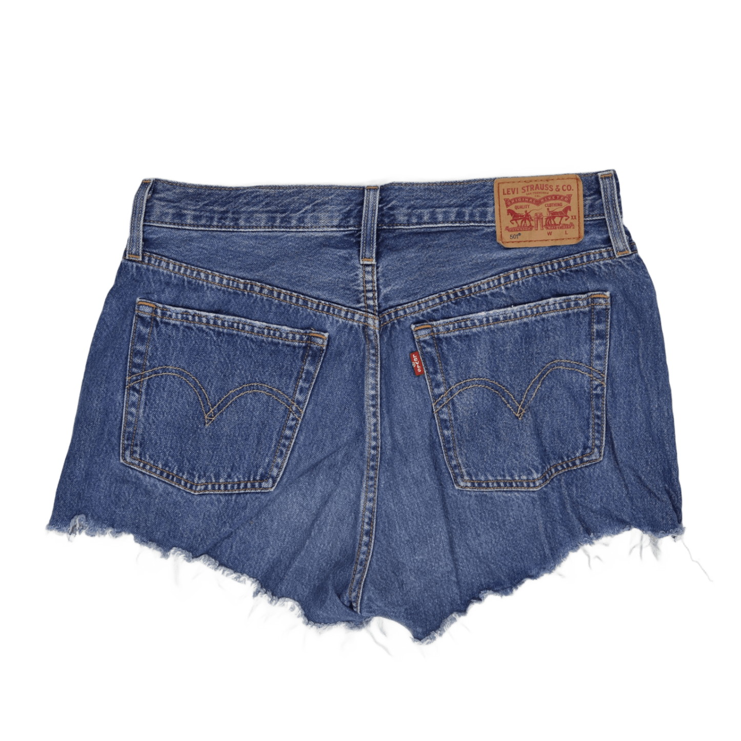 Levi's 501 Vintage Distressed High Waist Denim Shorts Blue W31 Cotton