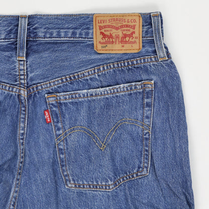 Levi's 501 Vintage Distressed High Waist Denim Shorts Blue W31 Cotton