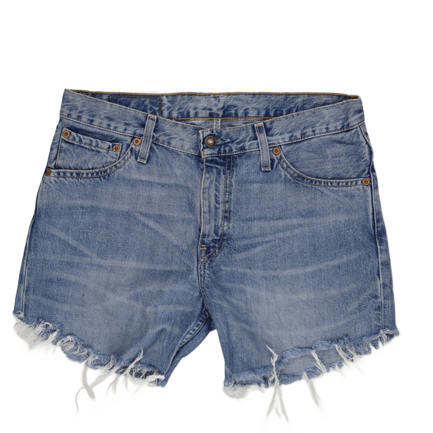 Levi's 518 Studded Cut-Off Denim Shorts Blue W32 Cotton Vintage