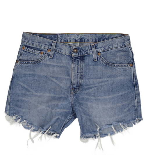 Levi's 518 Studded Cut-Off Denim Shorts Blue W32 Cotton Vintage
