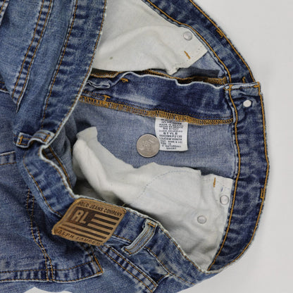 Ralph Lauren Vintage Blue Denim Shorts 36W 7 Inch Inseam Cotton