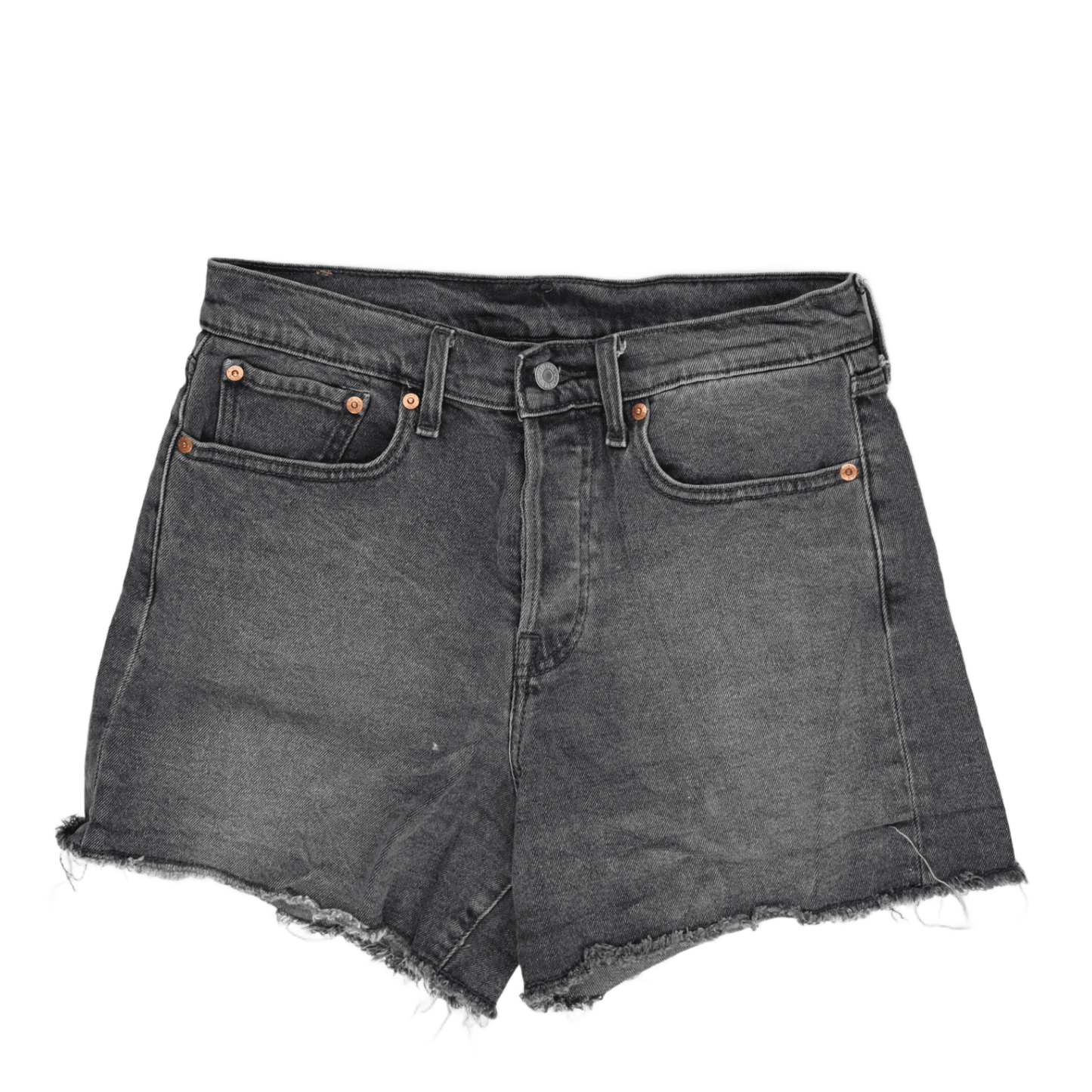 Levi's Women's Charcoal Black Cut-Off Denim Shorts W28 100% Cotton