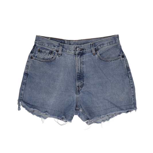 Levi's 560 Women's High Waist Vintage Denim Shorts Light Blue Size Medium 10 Inch Inseam Cotton