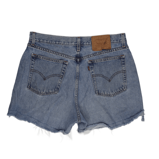 Levi's 560 Women's High Waist Vintage Denim Shorts Light Blue Size Medium 10 Inch Inseam Cotton