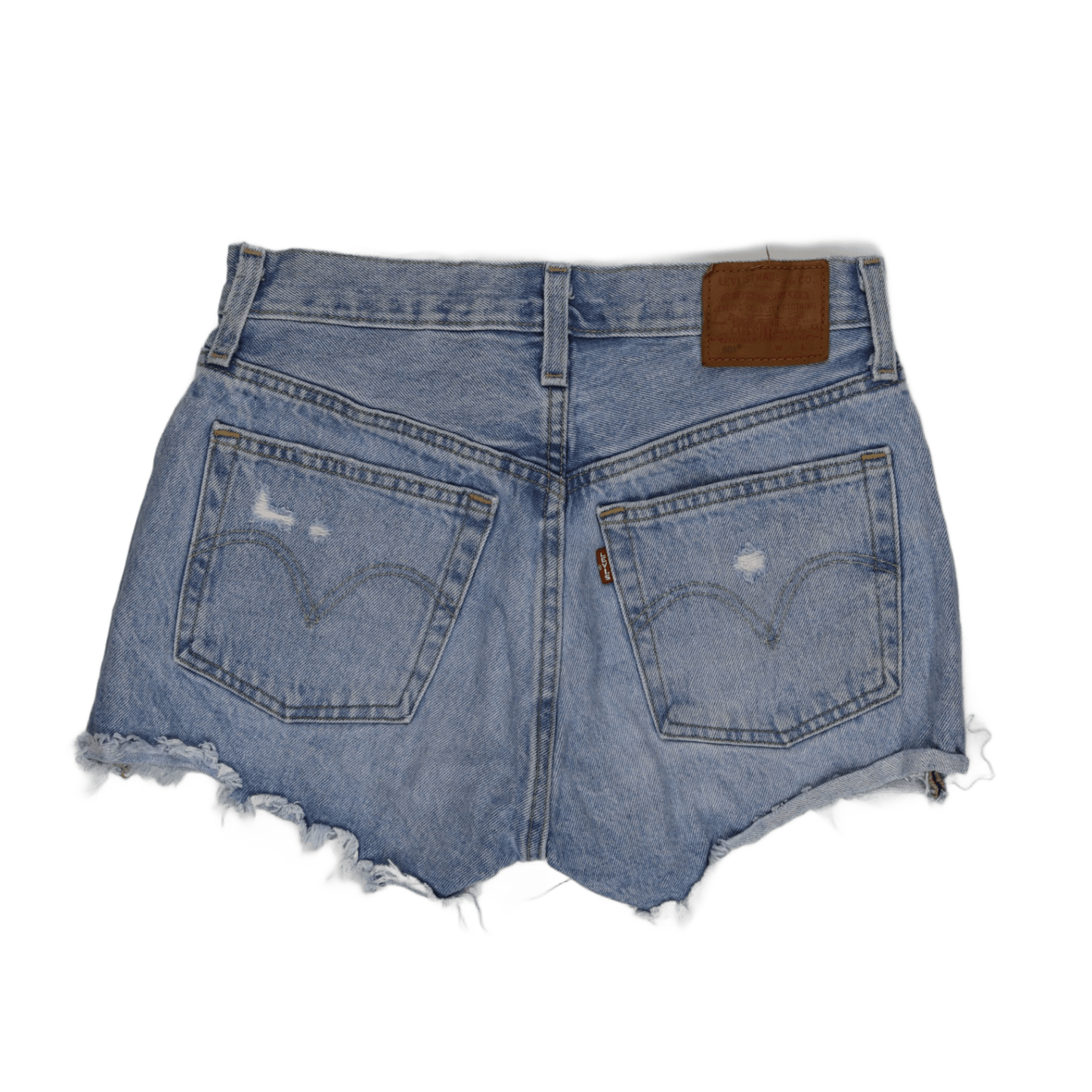 Levi's 501 Women's Distressed Denim Shorts Light Blue W27 Cotton Vintage