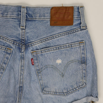 Levi's 501 Women's Distressed Denim Shorts Light Blue W27 Cotton Vintage
