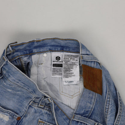 Levi's 501 Women's Distressed Denim Shorts Light Blue W27 Cotton Vintage