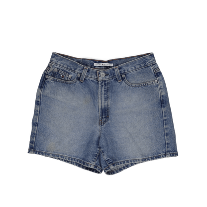 Tommy Hilfiger Vintage High Waist Blue Denim Shorts W30 Cotton 90s Style