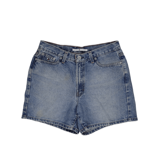 Tommy Hilfiger Vintage High Waist Blue Denim Shorts W30 Cotton 90s Style