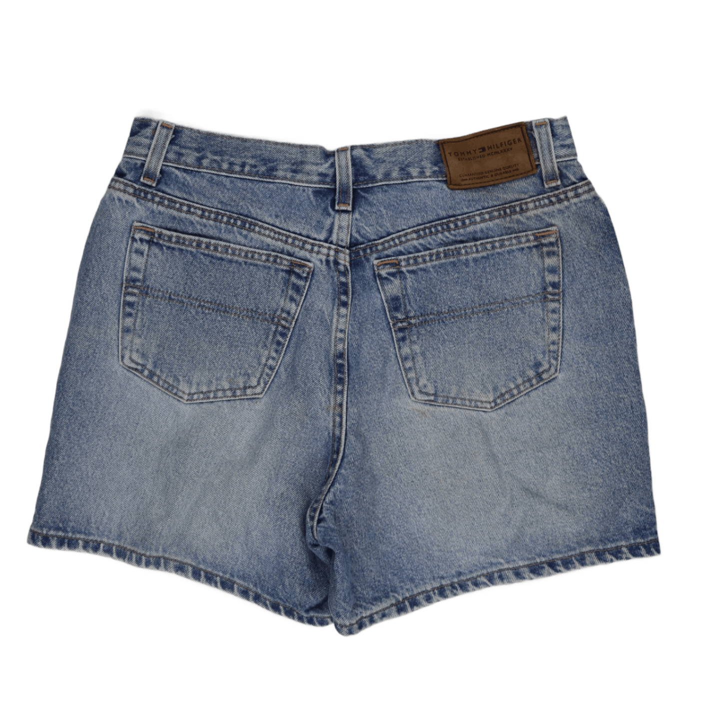 Tommy Hilfiger Vintage High Waist Blue Denim Shorts W30 Cotton 90s Style