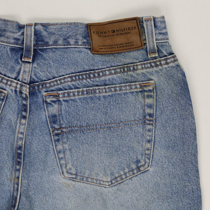 Tommy Hilfiger Vintage High Waist Blue Denim Shorts W30 Cotton 90s Style